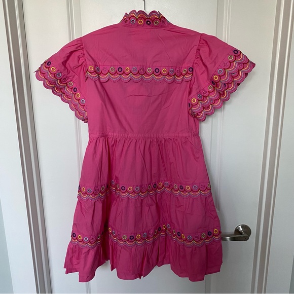 ❗️FINAL❗️NWT CeliaB Marilla Pink Dress Scalloped Eyelet Detail XL - Picture 7 of 16